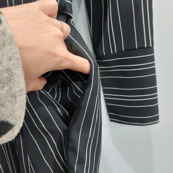 Zara Striped Longline Wrap Cardigan Duster Trench XS - Picture 5 of 9